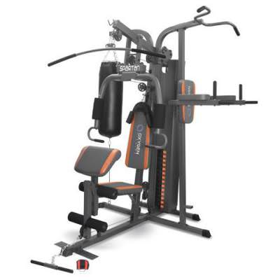 Силовой комплекс Oxygen SPARTAN Силовой комплекс Oxygen SPARTAN​ для самого широкого круга спортсменов, специализирующихся на силовых тренировках.
Упражнения: жим от груди, баттерфляй, верхняя тяга, нижняя тяга, гребная тяга, бицепс, трицепс, пресс/спина, отведение ног, приведение ног, турник/пресс/брусья, боксерский мешок.
Рама: стальная высокопрочная с однослойной покраской (основной профиль 50х70 мм.)
Вес стека: 66 кг. (14х4.5 кг. + 3 кг.)
Размер в рабочем состоянии (ДхШхВ) 179х146х215 см.
Максимальный вес пользователя: 180 кг. 
Гарантия: 2 года.
